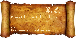 Musztács Lóránt névjegykártya
