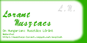 lorant musztacs business card