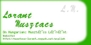lorant musztacs business card
